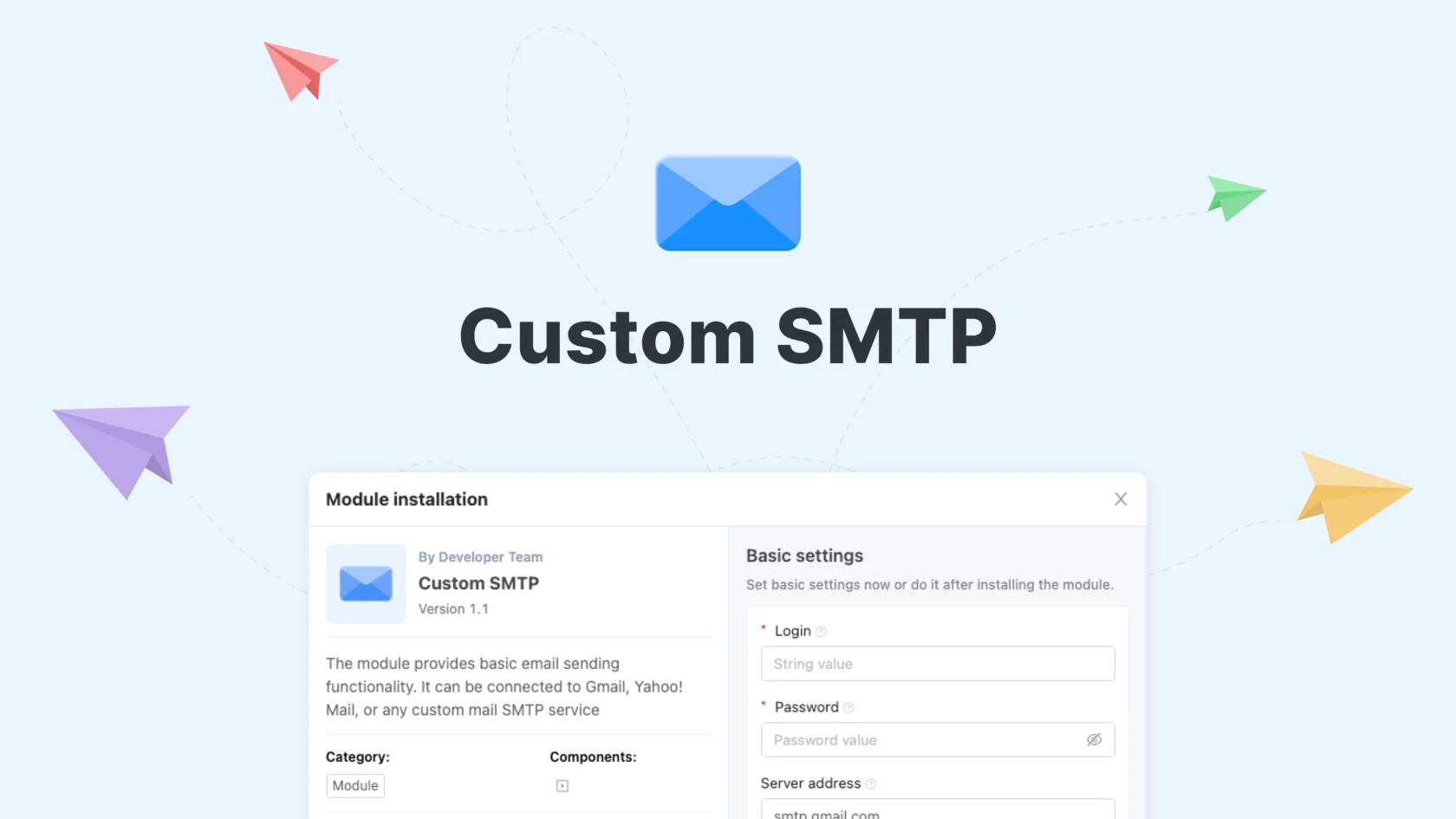 Configuring the Custom SMTP module | AppMaster