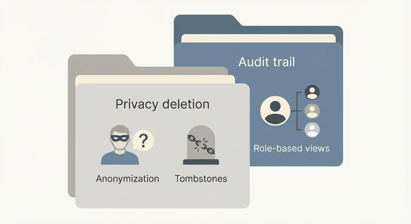 Privacy deletion vs audit needs: practical compromise patterns