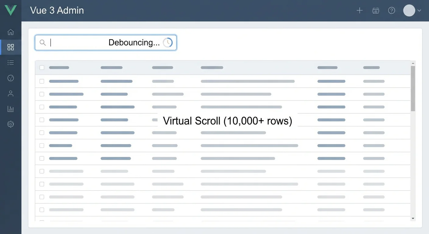 Vue 3 admin UI performance checklist for faster heavy lists | AppMaster