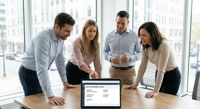 明確さを保つ代理店向けクライアント変更リクエストポータル