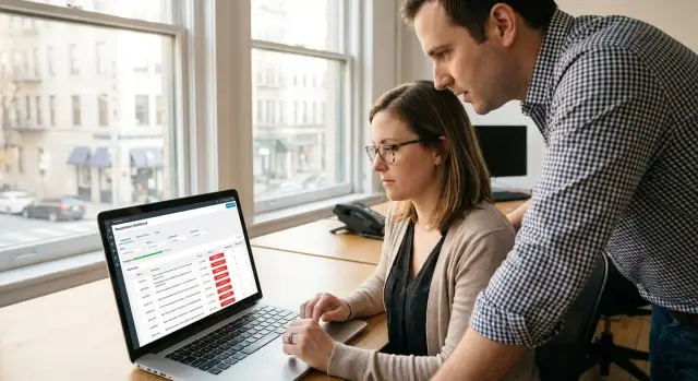 Reconciliation screen UI patterns for finance operations