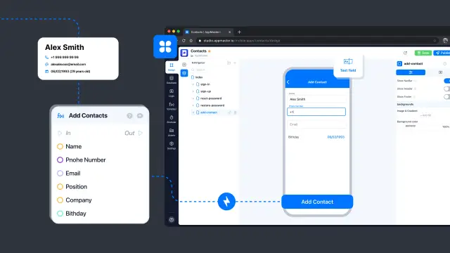 Creation of a Mobile Application that Adds a User Contact According to the Specified Parameters.
