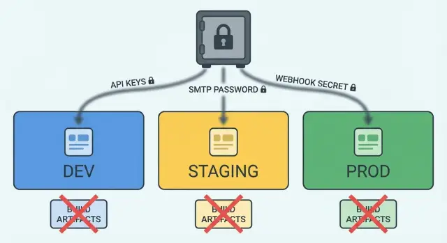 Secrets and configuration management for dev, staging, prod