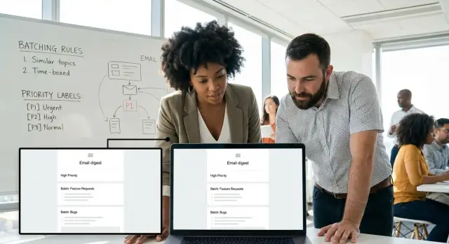 What changed email digest design for record updates without spam
