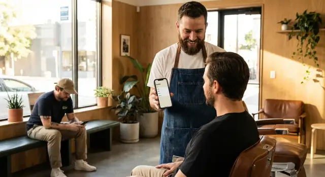 Barbershop queue tracker app: a simple mobile walk-in screen