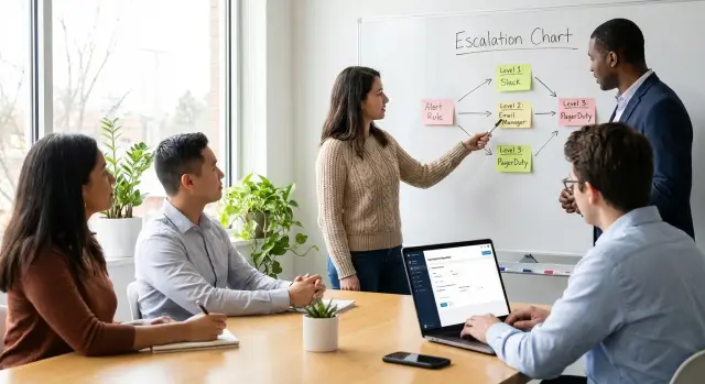 実際に機能する業務アプリ向け通知エスカレーションマップ