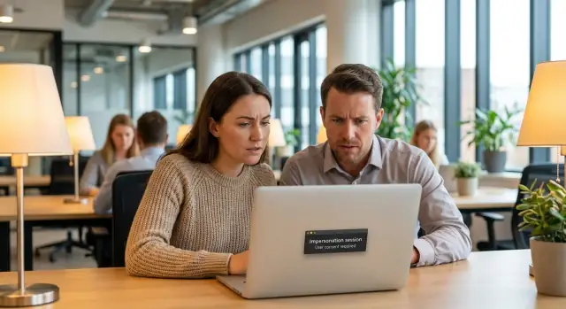 Secure admin impersonation for support with consent and audits