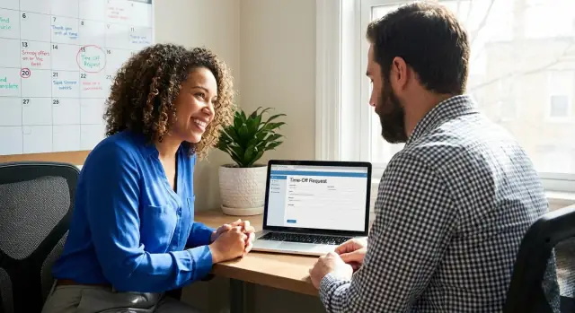 Time-off request system design for clear policies and approvals