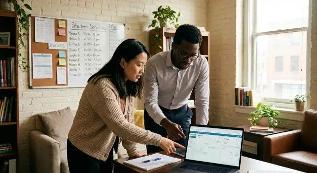 Tutoring center scheduling and invoicing app: a simple plan