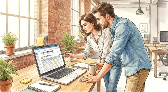 Safe data exports: row limits, async jobs, and watermarking