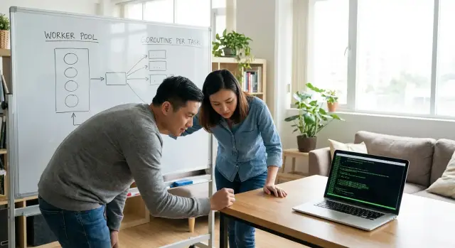 Go 工作池与每任务 Goroutine：后台作业比较