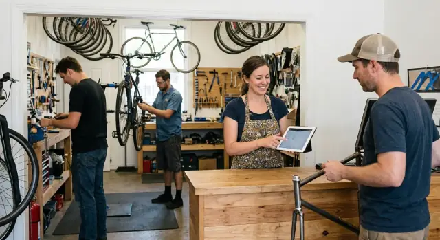 Bike repair work order tracker for front desks that works