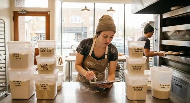 Perishable inventory tracker with expiry dates for bakeries