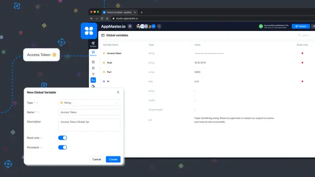Creating Global Variables in AppMaster